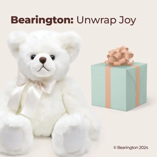 Bearington Aspen, 15.5 Inch White Teddy Bear Stuffed Animal, Vintage Teddy Bear, Makes a Great Gift for Birthday, Anniversary, Holiday, or Graduation {5}