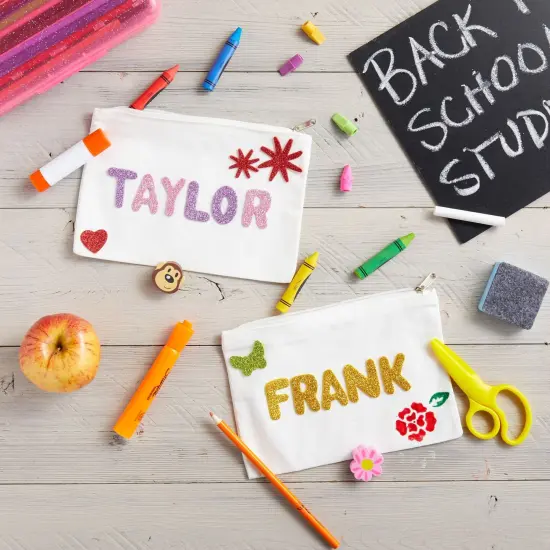 Juvale 12-Pack Bulk Blank Canvas Zipper Pouch Set, 8x6" Canvas Pencil Pouch with Zipper for Cosmetic & DIY Crafts, Pens, Markers, Scissors, Makeup Brushes, Lip Gloss, Hair Clips {3}