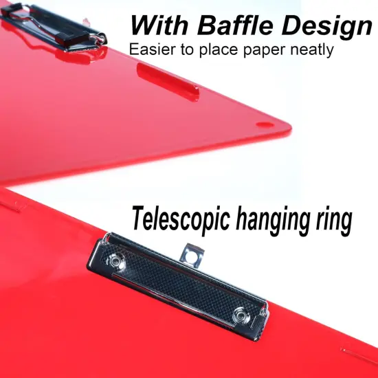 11x17 Clipboard Landscape Extra Large Clipboard Low Profile Clip 11 x 17 Clipping Board Plastic Red Pack of 1 {5}