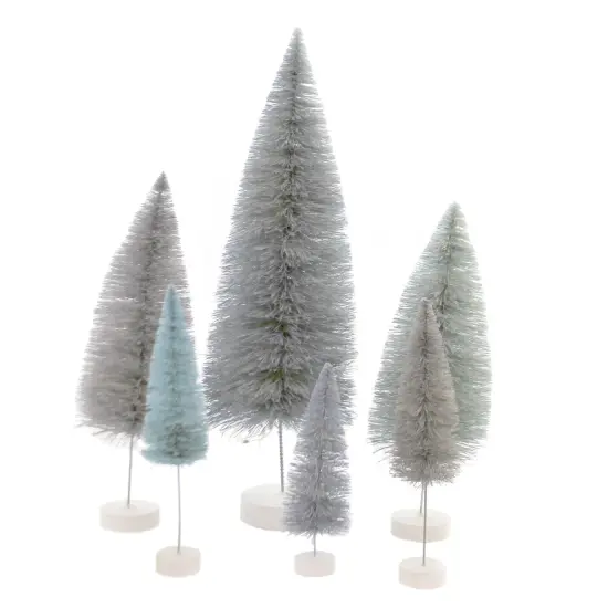 Cody Foster 15.5 Inch Spectrum Trees Winter Blue Christmas Decorative Tree Set , Christmas Decor Bottle Brush Village Decorate {2}