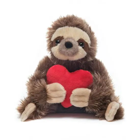 Bearington Lil' Simon Love The Sloth Valentine's Day Stuffed Animal, 6.5 Inch Sloth Plush, Ideal for Valentine's Gift for Kids, For Ages 3-14 Brown {1}