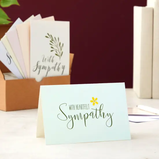 48 Pack Sympathy Cards with Envelopes Bulk Set, 6 Floral and Foliage Designs for Memorials, Funerals, Condolences, Bereavement, Blank Inside (4x6 In) Multicolor {3}
