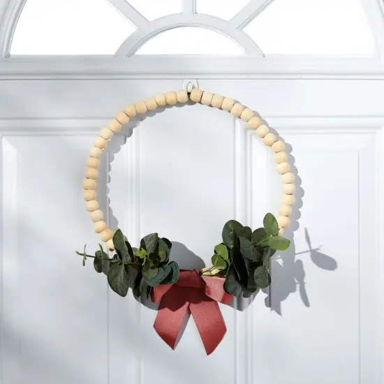 Bright Creations Set of 50 Wooden Beads and 30 Rings for Macrame, DIY Pendant Connectors, Wall Hanging Craft (2.2 in/20mm) Brown {7}