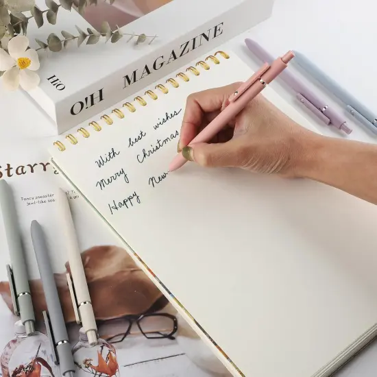 Gel Pens - 6Pcs 0.5mm Fine Point Smooth Writing, Black Gel Ink Pens for Journaling Note Taking, Cute Aesthetic Office School Supplies Gifts for Women(6pcs Morandi) {3}