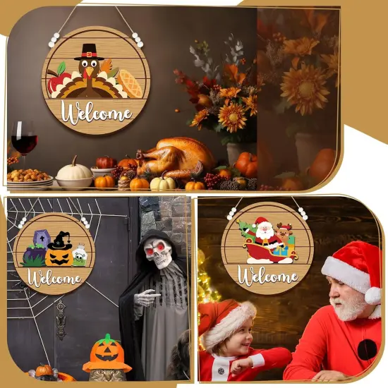 Interchangeable Seasonal Welcome Sign for Front Door {5}