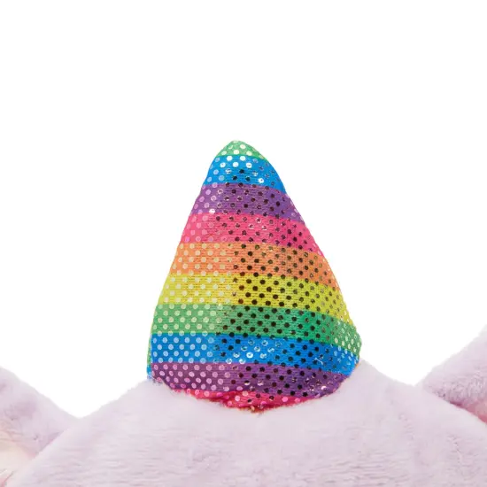 Small Reversible Caticorn Plush Toy, Lavender and White Caticorn Plushie with Rainbow Horn (6 x 12 In) Multicolor {6}