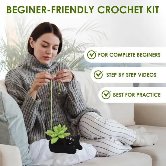 Black Cat Animal Crochet Kit With Accessories {3}