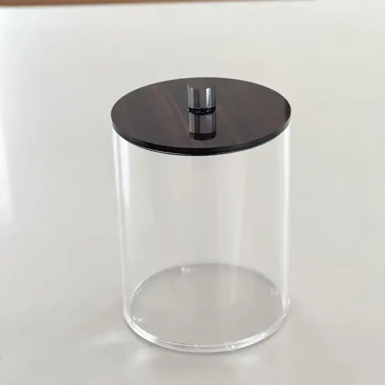 Lucite Cookie Jars with Wood Look LIds {3}