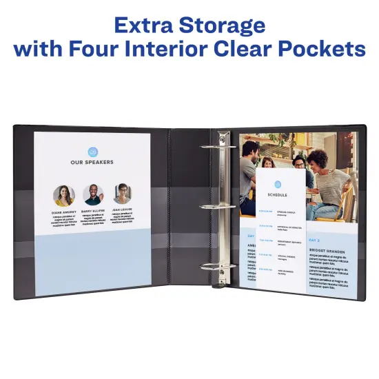 Avery Nonstick Heavy-Duty View 3 Ring Binder, 2" One Touch Slant Rings, 1 Light Blue Binder (05501) {5}