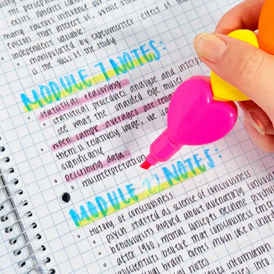 Wrapables Mini Stackable Highlighters, Cute Multi-color Markers, Hearts {4}