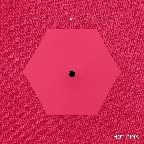 Best Choice Products 10ft Outdoor Steel Market Patio Umbrella w/ Crank, Tilt Push Button, 6 Ribs Hot Pink {4}