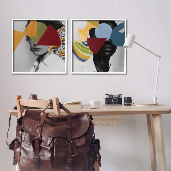 Stupell Industries Obscura Pop Portraits 2pc Framed Giclee Set By Victoria Barnes {2}