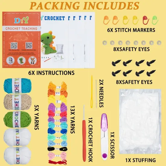 6 PCS Crochet Animal Kit (Knitting Kit 2) {3}