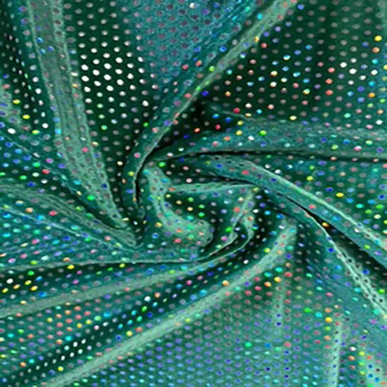 1 Yard Glued Hologram Sequin Stretch Velvet Fabric 60 Inches Width Pink Silver {7}