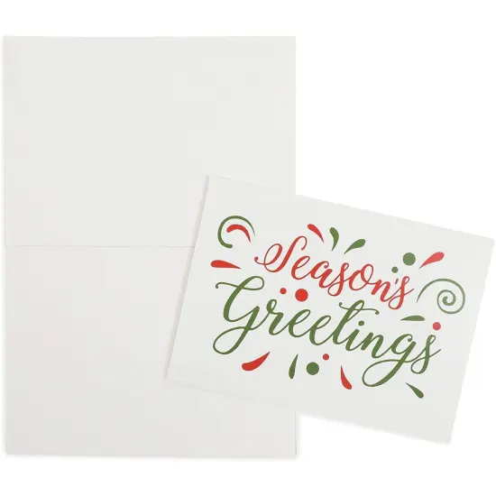 Sustainable Greetings 48 Pack Christmas Greeting Cards, Boxed Season’s Greetings Card, Blank Inside, Bulk Holiday Cards with Envelopes, 4.5 x 6.25 Inch (Red, Green) {6}