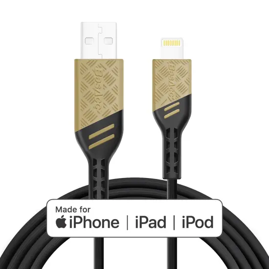 BasAcc Viper Series 3ft iPhone Charger Charging Cord Lightning Cable - MFi Certified for iPhone XS X 11 / 11 Pro / 11 Pro Max 8 7 6 6s Plus iPad Air Mini Pro iPod Touch 5th 6th Generation - Armor Sand {2}