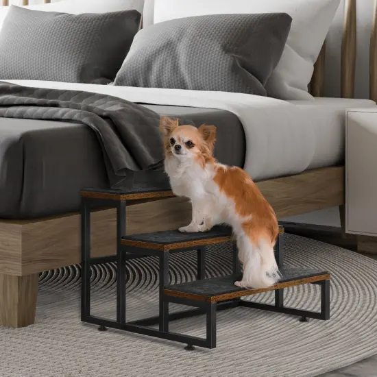 3-Step Dog Stairs for Small Dogs & Cats &ndash; Non-Slip Pet Steps for Couches, High Beds, Cars, Supports Up to 100lbs {5}