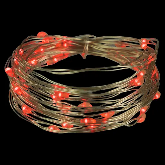 Northlight Micro Fairy Christmas Lights - Red LED - 16' Copper Wire - 50ct {4}