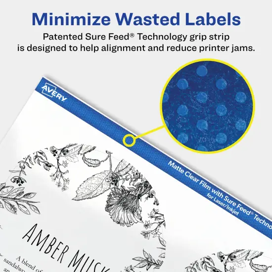 Avery Matte Clear Labels,4-3/4" x 3-1/2" Arched {4}