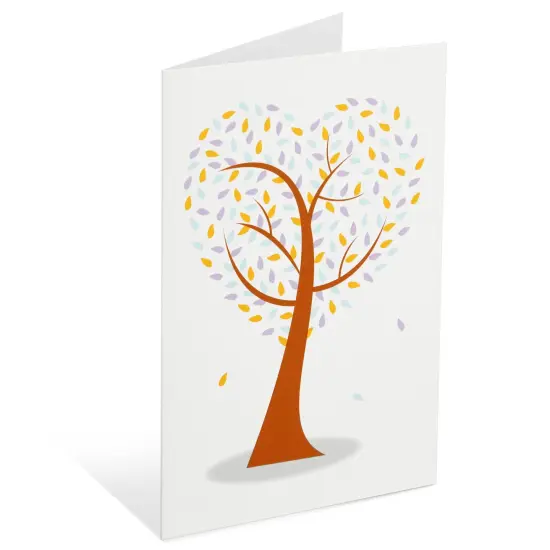 Juvale 48 Pack Heart Shaped Tree Greeting Cards with Envelope, Stationary Blank Notes for Valentine's, Birthday, Thanksgiving, and Holiday Season Brown {7}