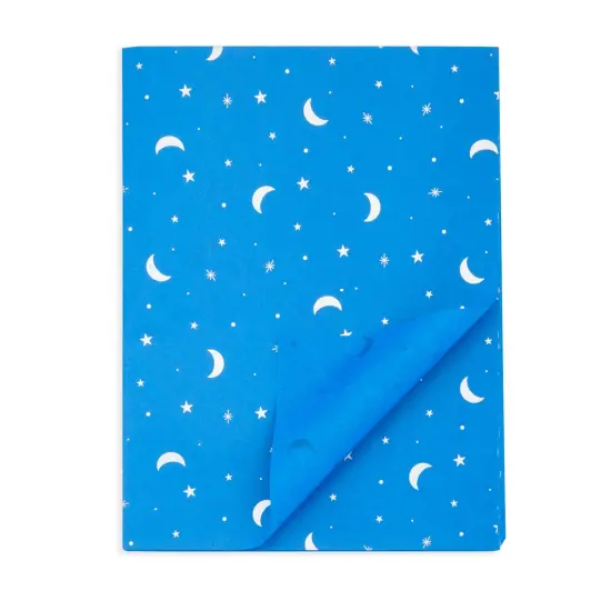 Moon and Stars Gift Wrap Tissue Paper for Bags, 3 Blue Colors (20x26 In, 60 Sheets) {6}