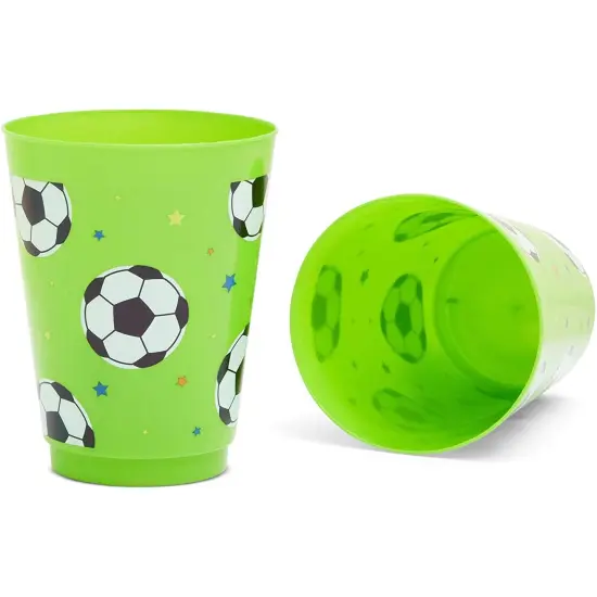 16 Pack Plastic Soccer Cups for Kids, Sports Party Favors for Birthday Party Supplies (16 oz) Multicolor {3}