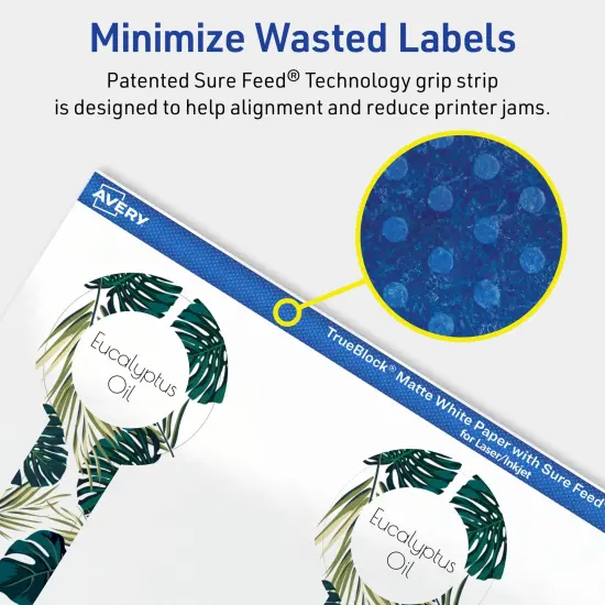 Avery TrueBlock Matte White Paper Labels,1-1/2" x 4" Lollipop {4}