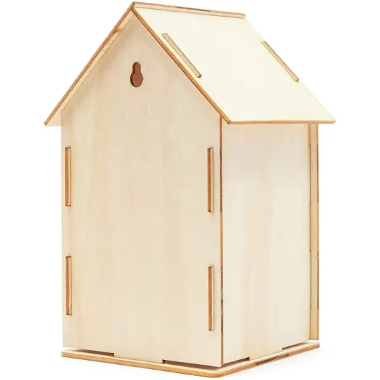 Mini Wood Bird Houses for DIY Crafts (4 Designs, 8 Count) Brown {5}