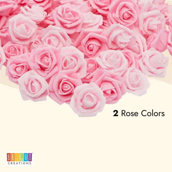 Artificial Roses in 2 Pink Colors, 2-Inch Faux Flower Heads for Crafts (200 Pack) {4}