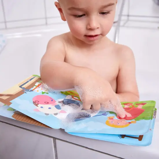 HABA Magic Color Changing Bath Book: Animal Wash Day, Bath Toys for Toddlers, Water Toys for Toddlers 1-3 & Water Table Accessories Multicolor {5}