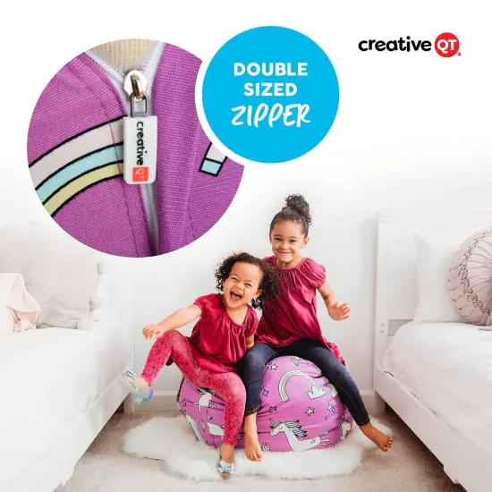 Creative QT Stuff &rsquo;n Sit Extra Large 38&rsquo;&rsquo; Bean Bag Storage Cover for Stuffed Animals & Toys, Giant Beanbag Chair for Kids Ages 3&ndash;14, Bedroom Organizer for Christmas, Hot Pink Corduroy {7}