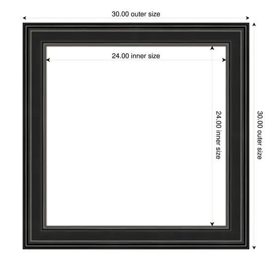 Ridge Framed Dry Erase Magnetic Board Black {4}
