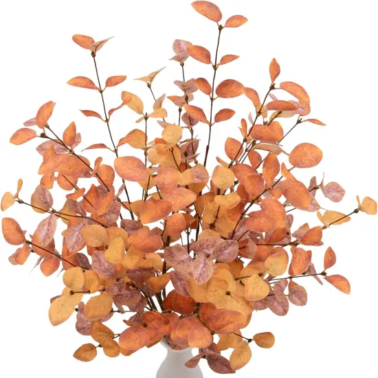 6 Pcs Artificial Fall Eucalyptus Stems with Autumn Leaves {5}