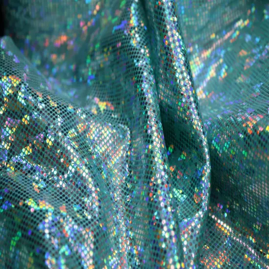 1 Yard Shattered Glass Spandex Fabric for Costumes Dancewear Leggings Activewear Projects (58"/60" )Inches Wide Silver-Aqua {1}
