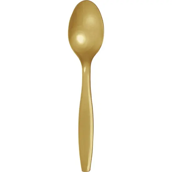 288 pc Bulk Glittering Gold Plastic Spoons {1}