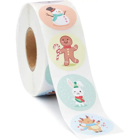 1000 Count Stickers, Assorted Designs Sticker Roll, Christmas {4}
