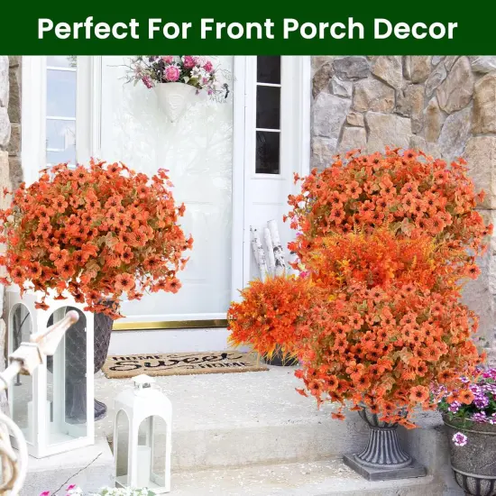 16pcs Orange Autumn Artificial Flowers {5}