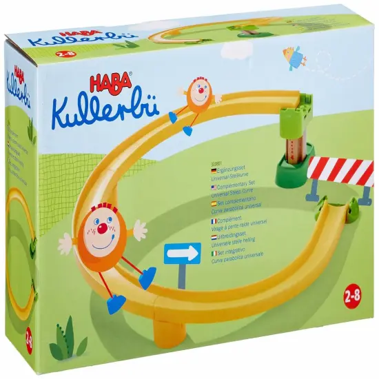 HABA Kullerbu Universal Steep Curve Track Accessory (Works with Balls & Vehicles) Multicolor {5}