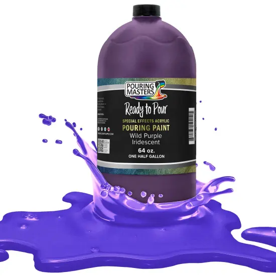 Pouring Masters Wild Purple Iridescent Special Effects Acrylic Pouring Paint - Premium 64-Ounce Pre-Mixed Fluid Acrylic Paint - Fluid Art Supplies for Canvas, Wood, Paper, Tile & Rocks {1}