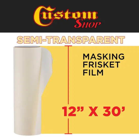 Custom Shop 18" x 30' Roll of Semi-Transparent Masking Film/Frisket for Artists, Airbrush Graphics, Auto, Tracing, Cutting Templates, Stencil Making {2}