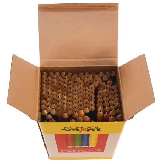 School Smart No 2 Pencils, Hexagonal with Latex-Free Erasers, Assorted Body Colors, Pack of 144 {3}