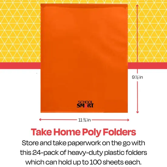 School Smart Take Home Folder, Orange, Set of 24 {7}