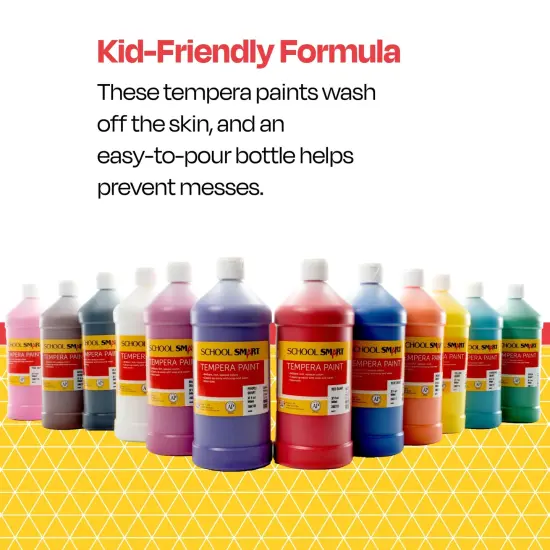 School Smart Tempera Paints, Assorted Colors, Quart Set of 12 {5}