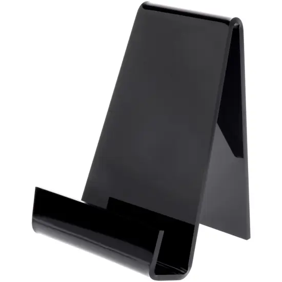 Plymor Black Acrylic Book Easel with 1.375" Ledge With Lip, 6" W x 5.5" D x 7.25" H {2}