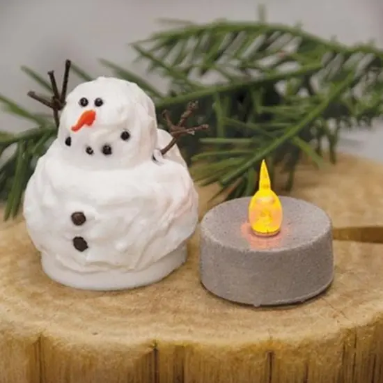 White Silicone Snowman Tealight Cover and Festive Winter Decor Accent {3}