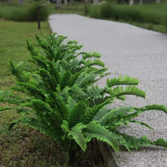 Artificial Fake Ferns, 2pcs Artificial Boston Fern Plant, 24 Leaves for Each Bouquet, Artificial Plant for Indoor, Outdoor, Home Decor, Garden Decor,Green {4}