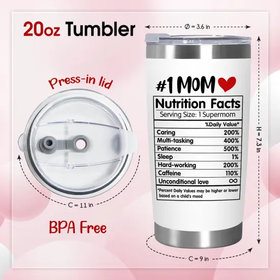 Mothers Day Gifts For Mom From Daughter Son - 20 Oz Stainless Steel Insulated Coffee Tumbler With Lid - Mom Birthday Gifts For Women Mama Stepmom Mother-In-Law Grandma {3}