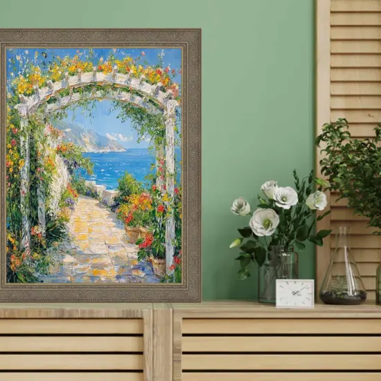 Aged Silver Ornate Shadow Box Picture Frame 40x40 frame {5}