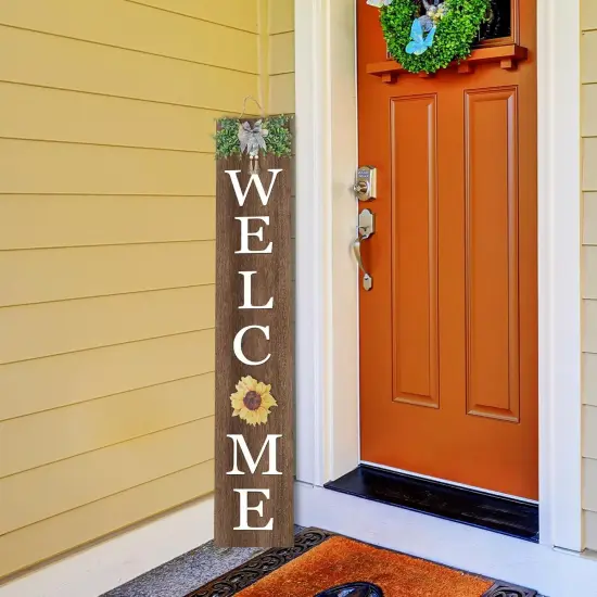 Interchangeable Welcome Sign for Front Porch Standing (Wood) {5}
