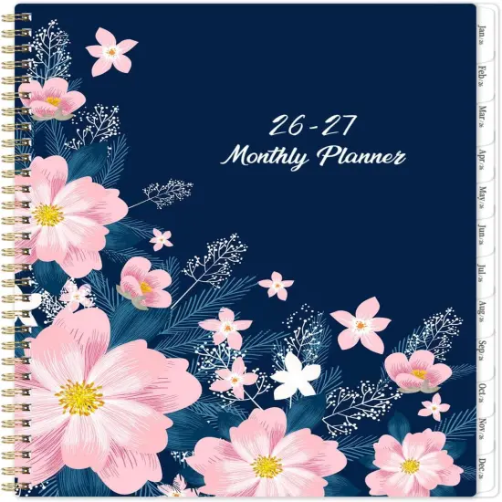 2026-2027 Monthly Planner/Calendar - Jan. 2026 - Dec. 2027, 9" x 11" Planner 2026-2027, 2-Size Pocket, Monthly Tabs, Premium Paper {2}